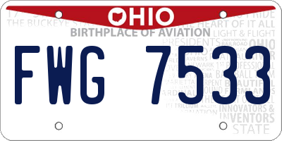OH license plate FWG7533