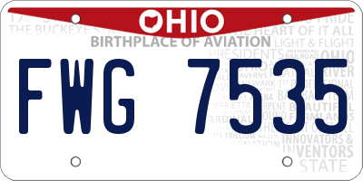 OH license plate FWG7535