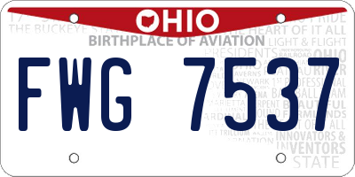 OH license plate FWG7537