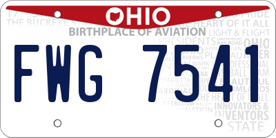 OH license plate FWG7541