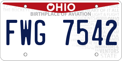 OH license plate FWG7542