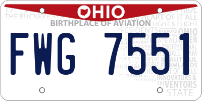OH license plate FWG7551