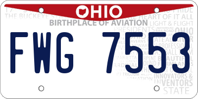OH license plate FWG7553
