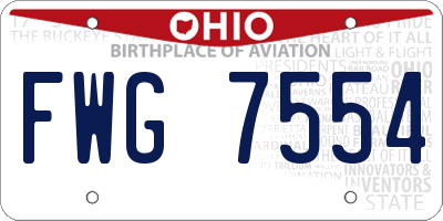OH license plate FWG7554