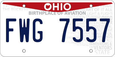 OH license plate FWG7557