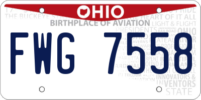 OH license plate FWG7558