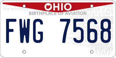 OH license plate FWG7568