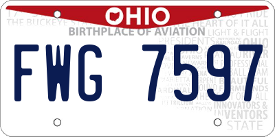 OH license plate FWG7597