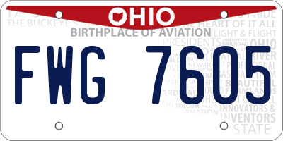 OH license plate FWG7605