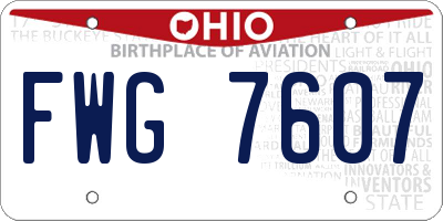 OH license plate FWG7607