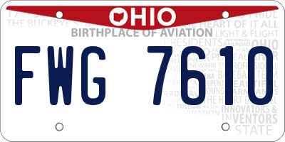 OH license plate FWG7610