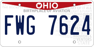 OH license plate FWG7624