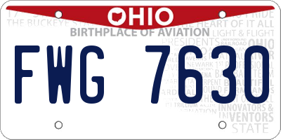 OH license plate FWG7630