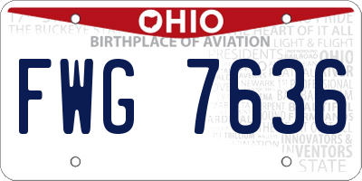 OH license plate FWG7636