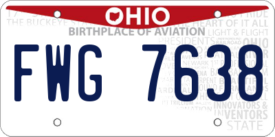 OH license plate FWG7638