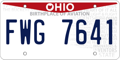 OH license plate FWG7641