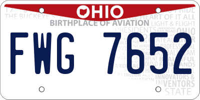 OH license plate FWG7652