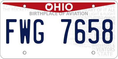 OH license plate FWG7658