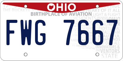 OH license plate FWG7667