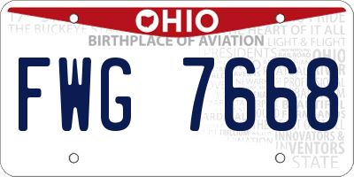 OH license plate FWG7668