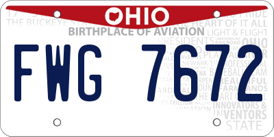OH license plate FWG7672