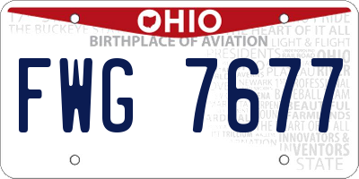 OH license plate FWG7677