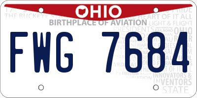 OH license plate FWG7684