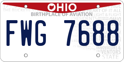 OH license plate FWG7688