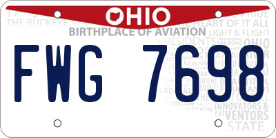OH license plate FWG7698
