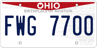 OH license plate FWG7700