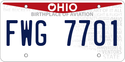 OH license plate FWG7701