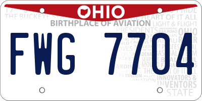 OH license plate FWG7704