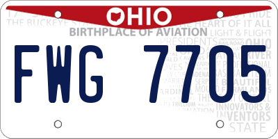 OH license plate FWG7705
