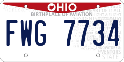 OH license plate FWG7734