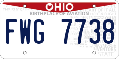 OH license plate FWG7738