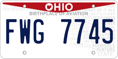 OH license plate FWG7745