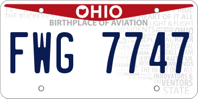 OH license plate FWG7747