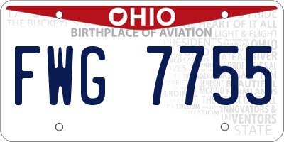 OH license plate FWG7755