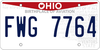 OH license plate FWG7764