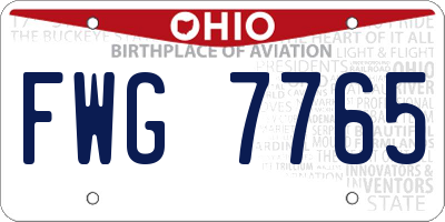 OH license plate FWG7765