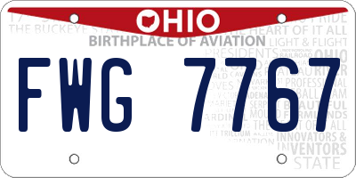 OH license plate FWG7767