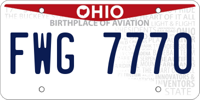 OH license plate FWG7770