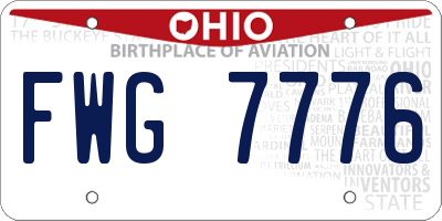 OH license plate FWG7776