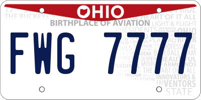 OH license plate FWG7777