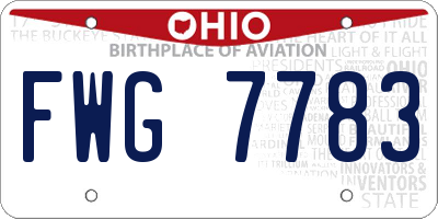 OH license plate FWG7783