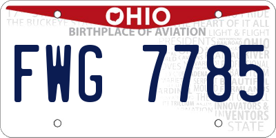 OH license plate FWG7785