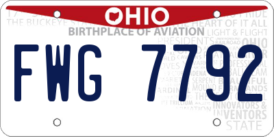 OH license plate FWG7792