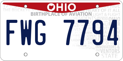 OH license plate FWG7794