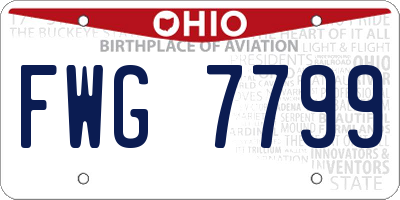 OH license plate FWG7799