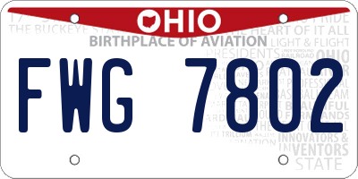 OH license plate FWG7802